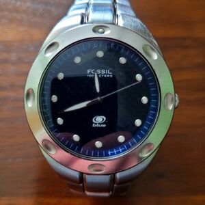 Mens Vintage Fossil Blue Watch